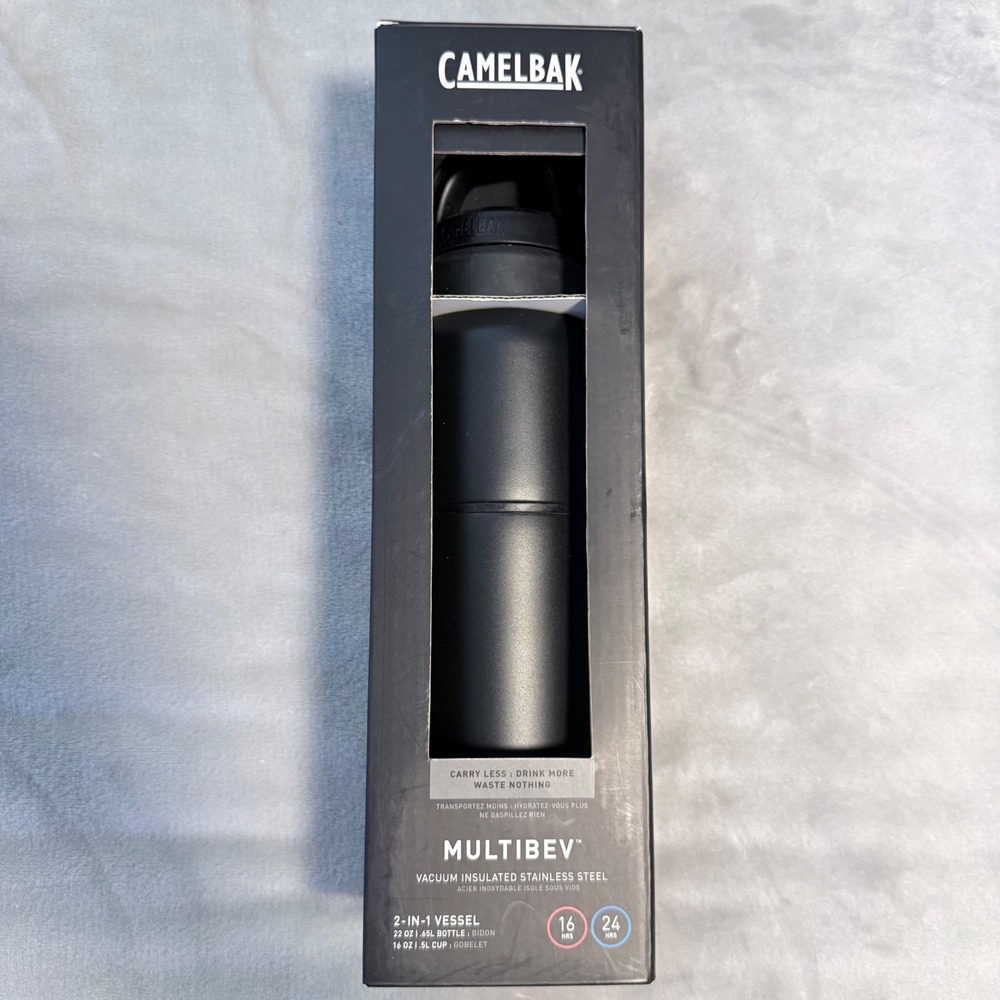 CamelBak MultiBev 22oz Bottle 16oz Cup Vacuum Insulated Black Open Box